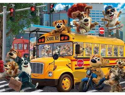 Produktbild von Puzzle 1000 Teile Stadtszene mit Hunden