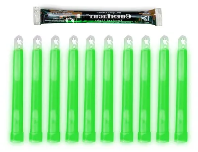 Productafbeelding van Gloeistokjes - Noodverlichting - Noodsituaties - Militaire Kwaliteit - 10 stuks - Groen
