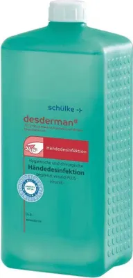 Produktbild von Schülke desderman® Händedesinfektion (ohne Farbstoff/Parfüm) - 1 Liter | Flasche (1 l)