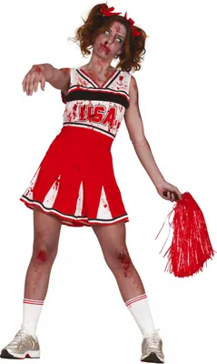 Produktbild von Blutiges Zombie Cheerleader Halloween Kostüm für Damen Damen Größe: L