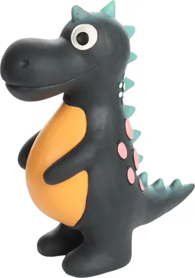 Produktbild von Flamingo Hundespielzeug Puga Dinosaurier schwarz, Maße: 6,5 x 14 x 17 cm