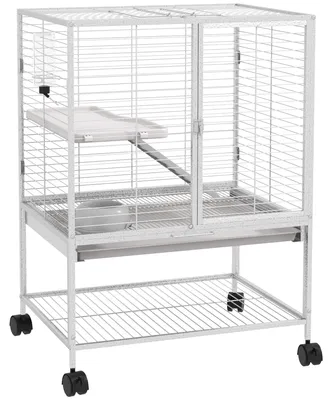Obrázek produktu pro Klec pro malá zvířata - klec pro zvířata - klec pro fretky - klec pro činčily - klec pro hlodavce - světle šedá