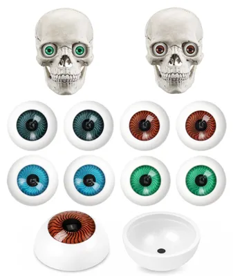 8 Halloween-Oogbollen, hohle Horror-Augen, Kunststoff, für Masken & Deko