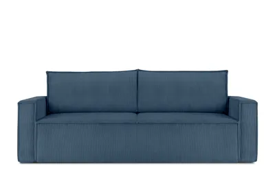 Obrázek produktu pro Rozkládací pohovka Konsimo s funkcí spánku s područkami "NAPI", tmavě modrá, manšestrová tkanina, Loft, 228x89x101 cm
