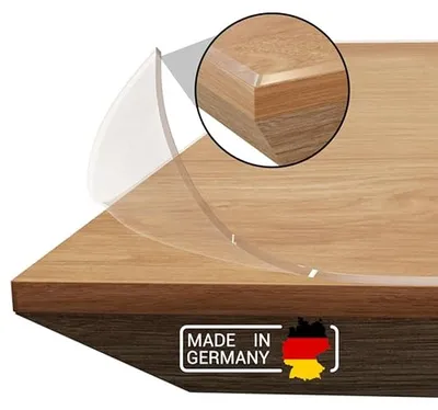 Productafbeelding van Tafelfolie op Maat - Tafelbescherming - Tafel Beschermen - Glashelder PVC - 80x80 cm - Transparant