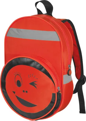 Produktbild von Rucksack aus Polyester mit zwinkerndem Gesicht / Farbe: rot