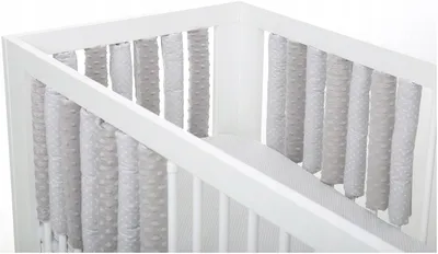 Produktbild von Babymam modularer Bettkantenschutz 20-teilig grau Baumwolle Minky beidseitig