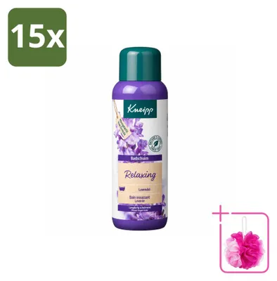 Imagen del producto de 15 unidades de espuma de baño Kneipp, aroma a lavanda, relajante, 400 ml, pack económico