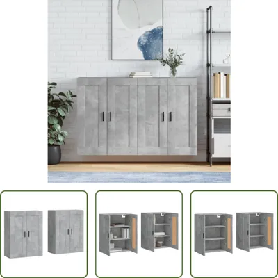 Produktbild von The Living Store Wandschränke 2 Stk. Betongrau Holzwerkstoff