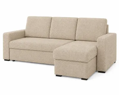 Zdjęcie produktu dla Sofa narożne WOJAN w kolorze beżowym, wymiary 210 x 85 x 153 cm, uniwersalne – możliwość montażu zarówno po lewej, jak i prawej stronie, z funkcją spania i pojemnikiem na pościel, Obraz wygenerowany przez AI