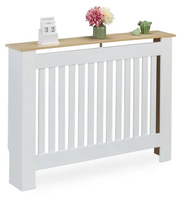 Radiatorverkleidung mit Ablage, weiß, 83x112x19 cm
