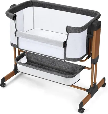Zdjęcie produktu dla Łóżeczko bujane dla dzieci OD-B6, 3 w 1, ciemnoszare