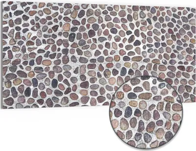 Produktbild von DEQORI Hybrid Leinwand Bild 100x50 cm 'Harmonie in Steinmosaik' Wandbild Glas flach modern