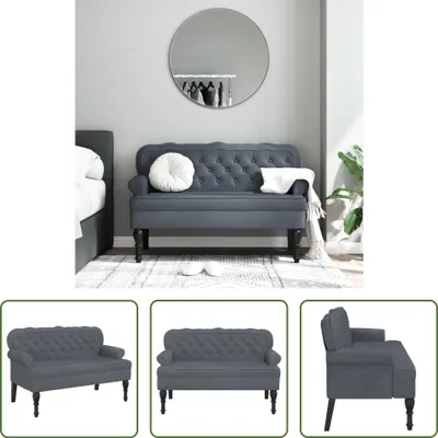 Obrázek produktu pro The Living Store Lavice s opěradlem tmavě šedá 119,5x64,5x75 cm sametová