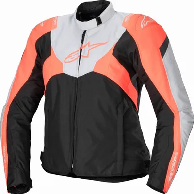 Image de Alpinestars Stella T-Jaws V4 blouson textile moto étanche pour femme, noir/gris clair/fluo-corail, S