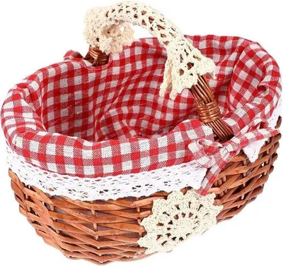 Image de Panier à pique-nique en osier pour enfants - Panier Est fait main avec poignées - Panier cadeau pour fruits - 26 x 18 x 20 cm