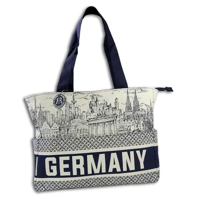 Image de Robin Ruth coton polyester Sac à bandoulière marine beige OTG3007M