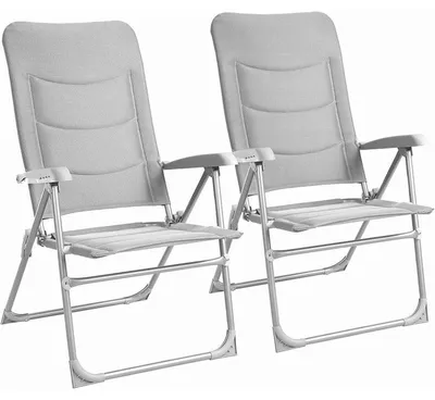 Image de Lot de 2 chaises de jardin XYC-334G, jusqu'à 150 kg, gris clair