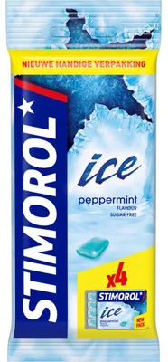 Produktbild von Stimorol Ice Pfefferminz Kaugummi 5er Pack, 67 g – Frischer Minzgeschmack