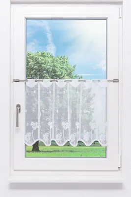 Produktbild von Scheibengardine von Lysel - Schmuckblumen  (Bx H) 136cm * 45cm reinweiß/Weiß