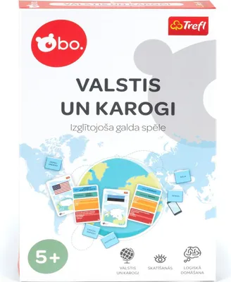 Zdjęcie produktu dla Bo. Edukacyjna gra planszowa „Kraje i flagi” (w języku łotewskim)