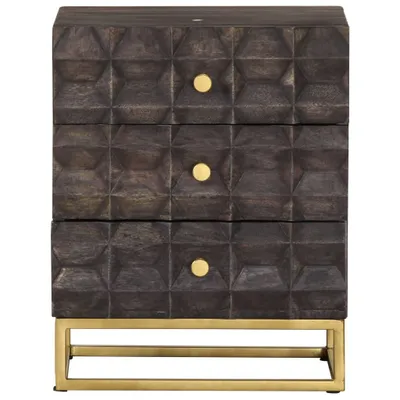 Image de vidaXL Table de nuit noire 40x30x50 cm bois massif mangue