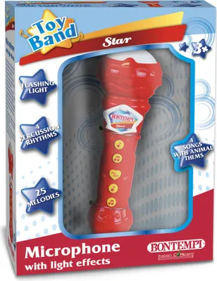Produktbild von Bontempi Karaoke-Mikrofon für Kinder - Lichteffekte, 25 Melodien, verschiedene Sounds