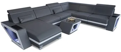 Produktbild von XXL Wohnlandschaft Catania U-Form in Leder