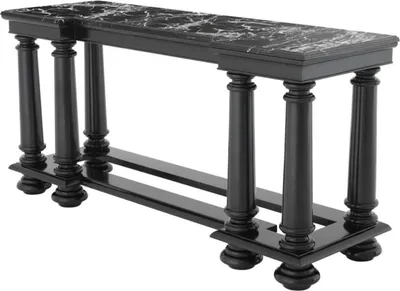 Produktbild von Casa Padrino Luxus Konsolentisch in schwarz mit schwarzer Marmorplatte 160 x 50 x H. 79 cm - Limited Edition