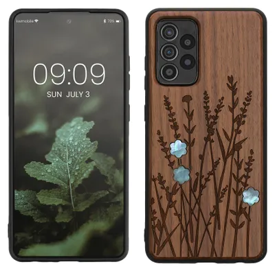 Produktbild von kwmobile Handyhülle für Samsung Galaxy A52 / A52 5G / A52s 5G Hülle Holz - Case mit TPU Bumper - Stoßfestes Hardcase - Schutzhülle Cover in