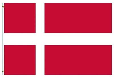 Productafbeelding van Deense vlag, 90x150 cm, polyester met messing oogjes, geschikt voor buiten en feestjes
