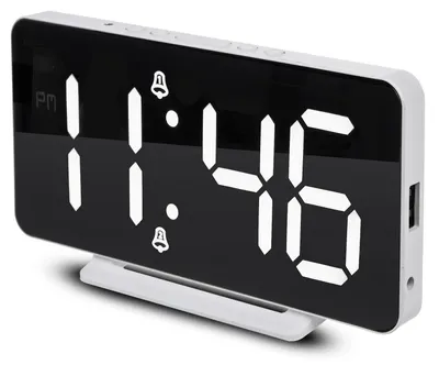 Wecker mit Alarm & Thermometer, LED-Display, weiß, 15 x 7,5 cm
