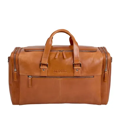 Obrázok produktu pre Negotia Marent Kožená Cestovná Taška 35L Koňak – Weekender Dámska Pánska, Duffel Bag, Pravá Koža Taška na Víkend