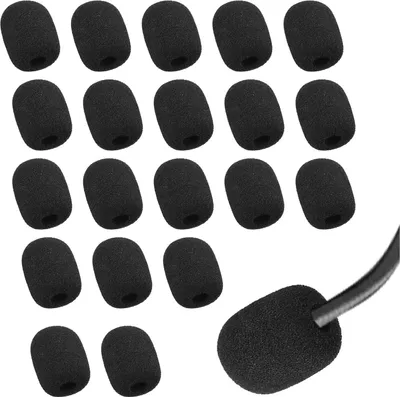 Produktbild von Schaumstoff Popschutz Mikrofon,20 Stück Schwarz Popschutz Kopfhörer,mikrofon Windschutz,mini Mikrofon,für Bühnenperformance Treffen