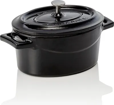 Obrázek produktu pro LAVA Cocotte černá 12,5 x 10 x 6 cm, série Cocottes oválná litina smaltovaná