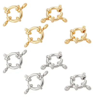 Image de 8 fermoirs à ressort - en acier inoxydable 304 - pour la fabrication de bijoux - diamètre de 12,5 mm - 2 couleurs