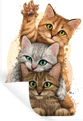 Produktbild von MuchoWow® Wandtattoo Wandsticker Wandaufkleber Katzen - Illustration - Haustiere - Katze 20x30 cm Selbstklebend und Repositionierbar - Sticker - Dekorfolie