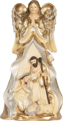 Produktbild von Clayre & Eef Weihnachtsdekorationsfigur Krippe 16x13x31 cm Beige Kunststoff
