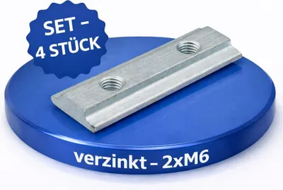 Produktbild von Nutenstein Airlineschienen Fitting 4 Stück Stahl verzinkt Ladungssicherung 2xM6