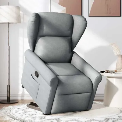 Produktbild von vidaXL Relaxsessel mit Aufstehhilfe Hellgrau Stoff