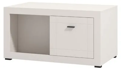 Produktbild von Dmora Couchtisch Vervio 101x58x54h cm Weiß, 3 Fächer, rechteckige Form