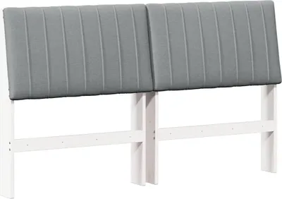 Zdjęcie produktu dla vidaXL Zagłówek tapicerowany jasnoszary 160 cm lite drewno sosnowe