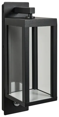 Zdjęcie produktu dla BELIANI Zewnętrzny kinkiet czarny aluminium z czujnikiem ruchu oświetlenie IP54 nowoczesny design