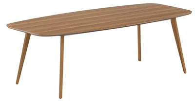 Immagine prodotto di Tavolino moderno in legno e bianco con spazio di archiviazione ed eleganti gambe in legno