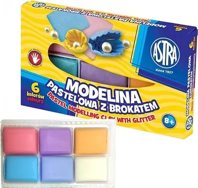 Produktbild von Astra Pastell-Modelliermasse Glitzer, 6 Farben Set
