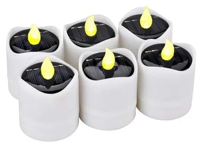 Produktbild von Wasserfeste LED-Teelichter für Außen, 6 V-Lichter mit Lichtsensor, für Laternen, Gärten, Camping und Wohnaccessoires