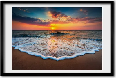 Produktbild von Bild 60x40 MDF-Rahmen, Wandkunst Sonnenuntergang über dem Meer