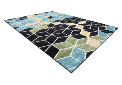 Produktbild von Dywan POLI 9139A Cube kostka 3D  / niebieski czarny 80x150 cm