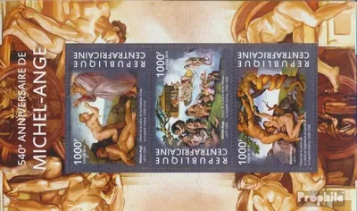 Produktbild von Briefmarken Zentralafrikanische Republik 2015 Mi 5256-5258 Kleinbogen (kompl. Ausgabe) postfrisch Michelangelo