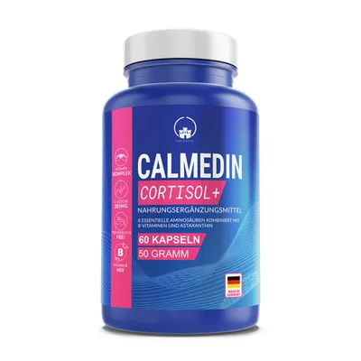 Produktbild von Saint Nutrition® Calmedin - Kapseln zum schnell Αbnehmеn & Cortisol senken - Fettverbrenner & Stoffwechsel beschleuniger - Hochdosiert - 60 Stück, KI-generiertes Bild